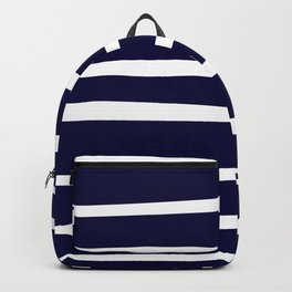 Blue- White- Stripe - Stripes - Marine - Maritime - Navy - Sea - Beach - Summer - Sailor 4 Backpack