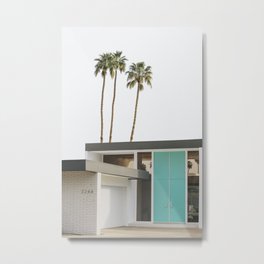 Mid Century Modern Architecture Photography - Palm Springs Metal Print | Bluedoor, Color, Digital, Minimalist, California, Blue, Palmsprings, Door, Photo, Palmtrees 