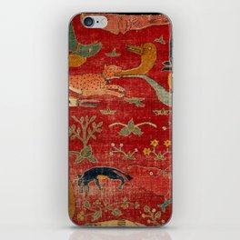 Animal Grotesques Mughal Carpet Fragment Digital Painting iPhone Skin