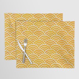 Japanese Seigaiha Wave – Marigold Palette Placemat