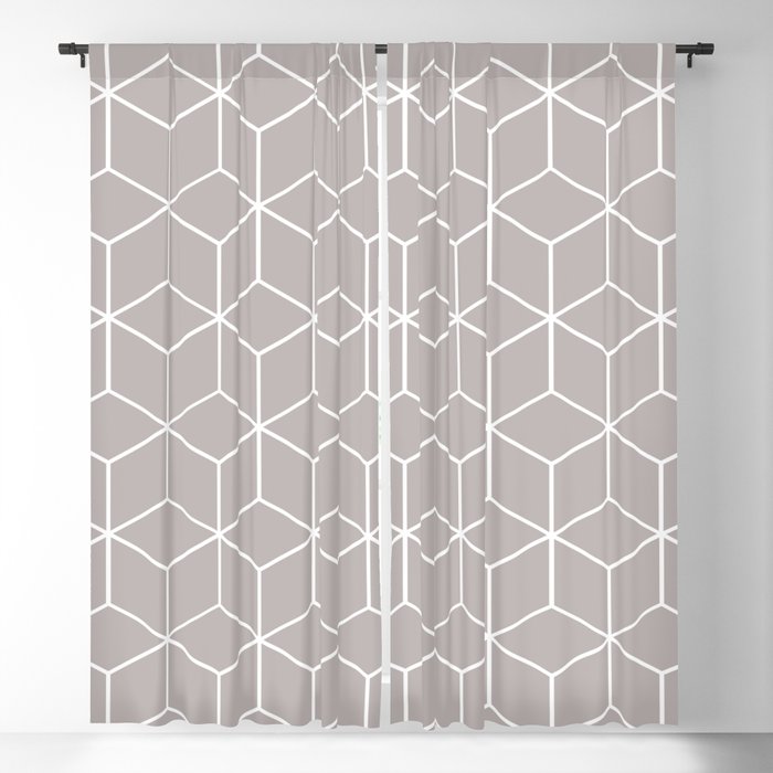 Cube Geometric 03 Grey Blackout Curtain