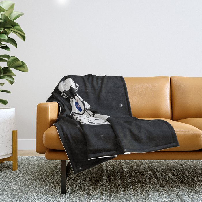 rolling in space Throw Blanket