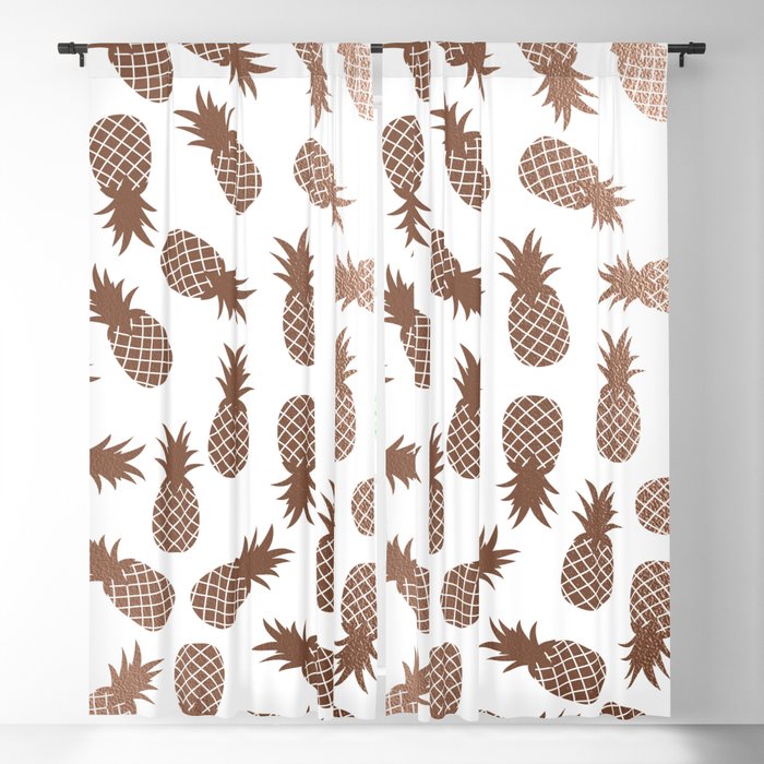 Rose Gold Pineapples Blackout Curtain