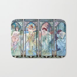 The Times of the Day by Alfons Mucha 1900  Bath Mat | Times, Painting, Alfonsmariamucha, Day, Alphonse, Mucha, Deco, Maria, Timesoftheday, Alfons 