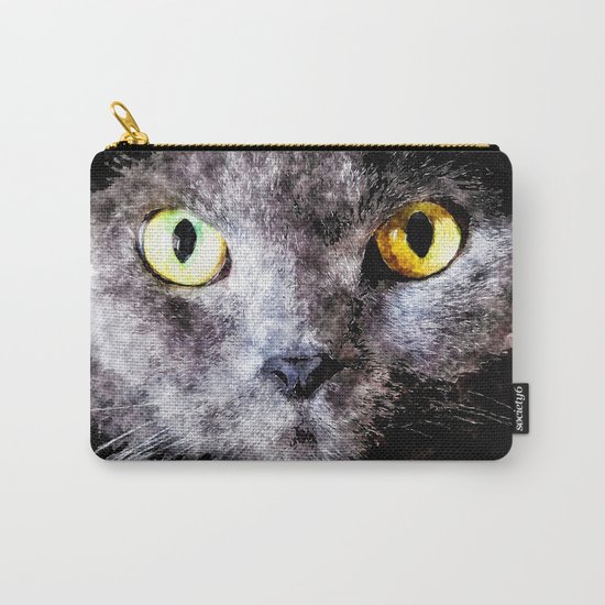 Black cat - Animal Watercolor Illustration Carry-All Pouch