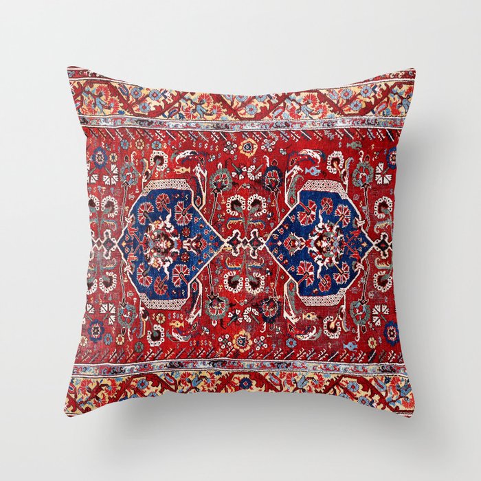 Demirci Kula 18th Century Anatolian Rug Print Throw Pillow