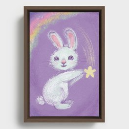 Catch A Falling Star White Rabbit Framed Canvas