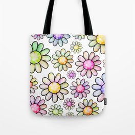 Doodle Daisy Flower Pattern 07 Tote Bag