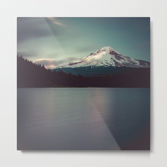 Sunset at Trillium Lake Metal Print