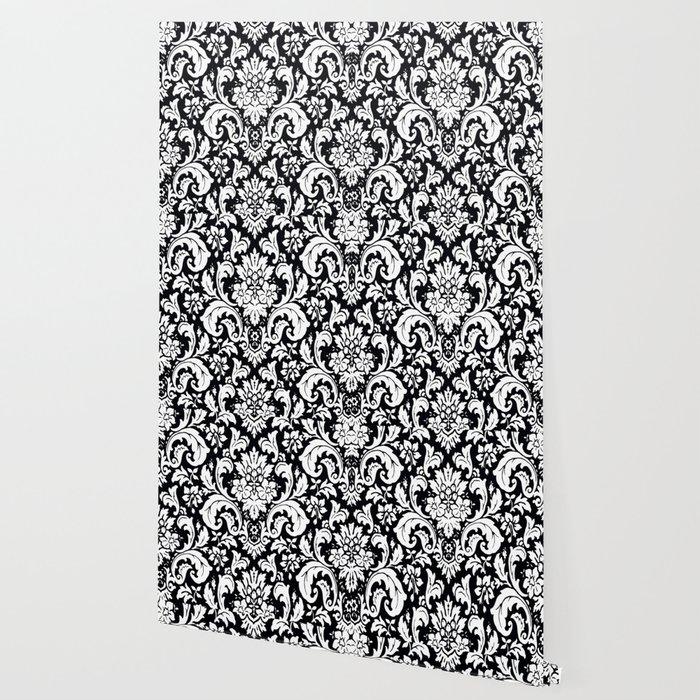 Damask Paisley Black and White Paisley Pattern Vintage ...
