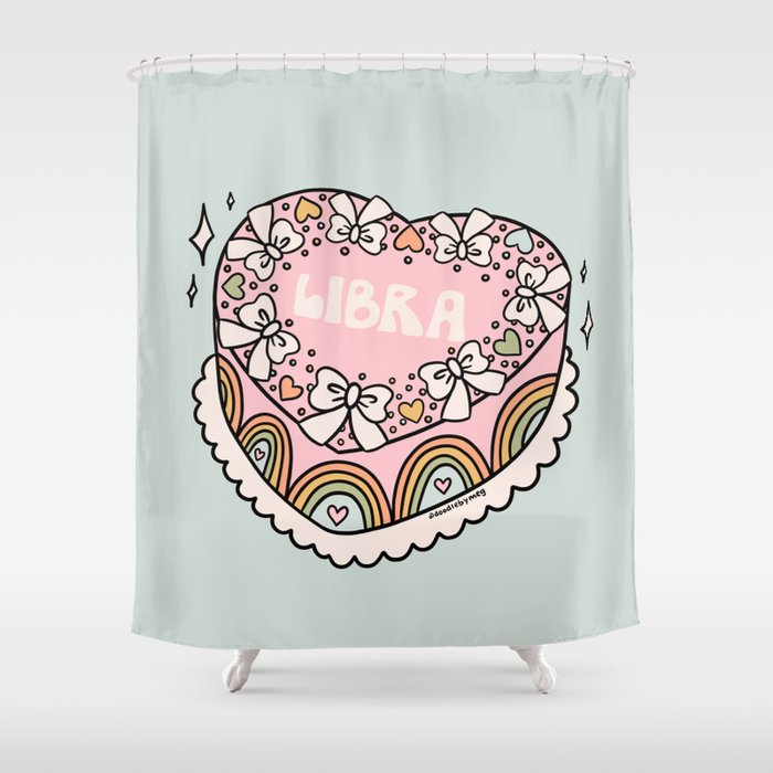 Libra Heart Cake Shower Curtain