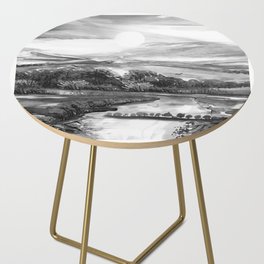 Black and white landscape 5 Side Table