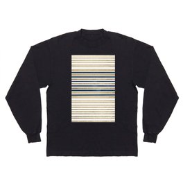 Trendy navy blue elegant gold geometric pattern Long Sleeve T-shirt