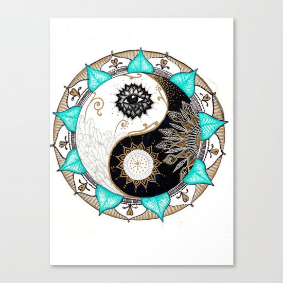 Yin and Yang Mandala Canvas Print