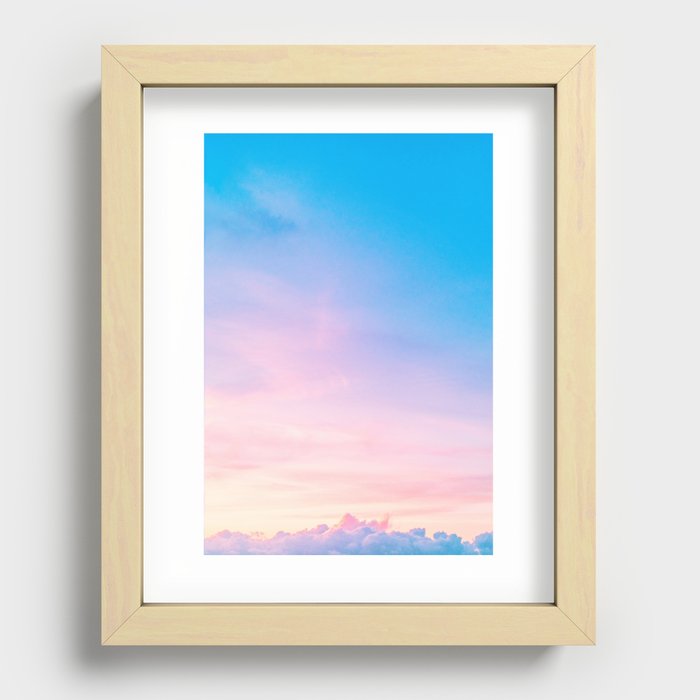 clouds in the pastel sky Recessed Framed Print