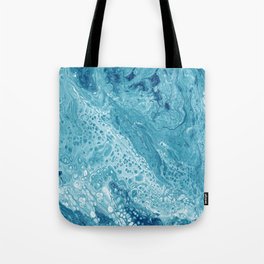 Blue and White Marble Tote Bag