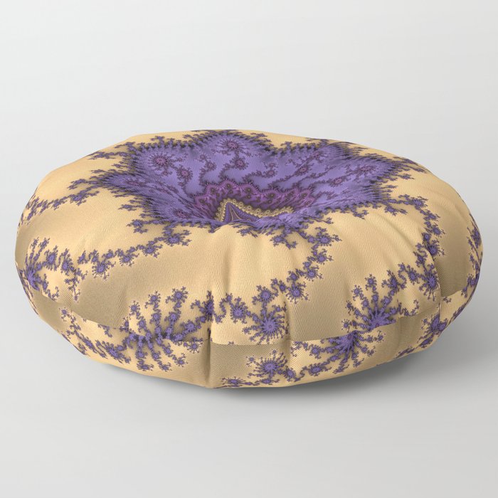 Elegant Purple Mandelbrot Fractal Print Floor Pillow