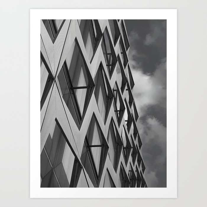Monochromatic parametric metallic architectural facade detail Art Print