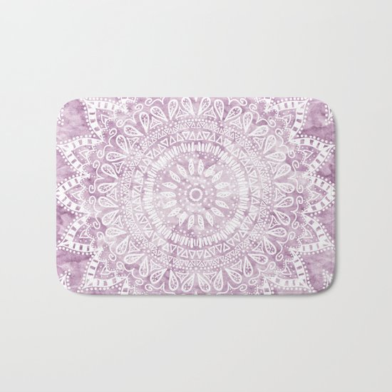 BOHEMIAN FLOWER MANDALA IN PINK Bath Mat