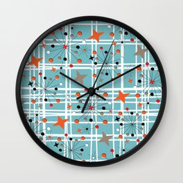 Retro Atomic Starburst Modern Mid Century Pattern  Wall Clock