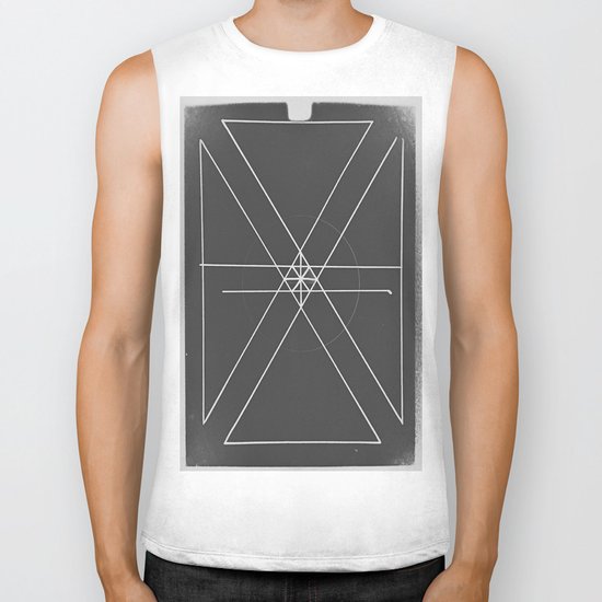Gray Lines and Crossings Biker Tank
