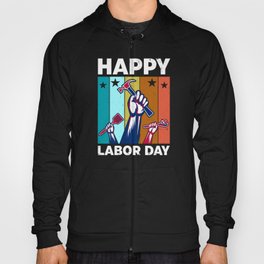 Happy labor day retro sunset hands with tools Hoody