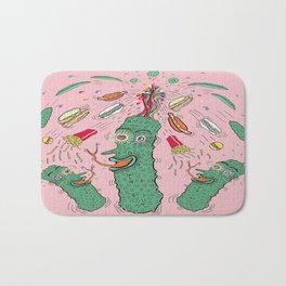 Pickle Boy and the Sandwiches Bath Mat | Drawing, Digital, Pickle, Kitchenwalldecor, Foodart, Quirkyart, Kitchenart, Kitchendecor, Pink, Weirdart 