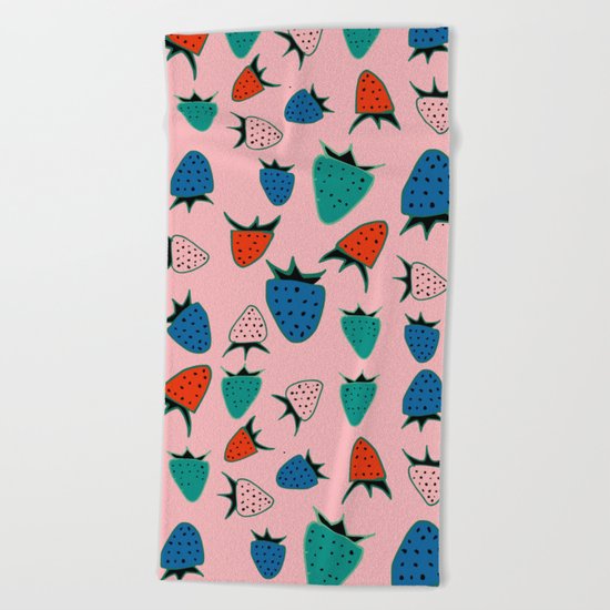 strawberry pink Beach Towel