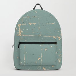 Abstract Mod Cube Teal mid century modern Texture grunge vintage colors Backpack