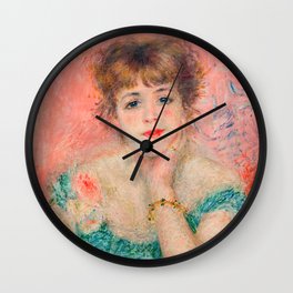 Pierre-Auguste Renoir - Portrait of the Actress Jeanne Samary Wall Clock