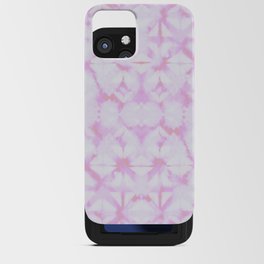 Pink and white grid watercolor iPhone Card Case