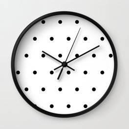 Black and white Polka Dots Pattern Wall Clock