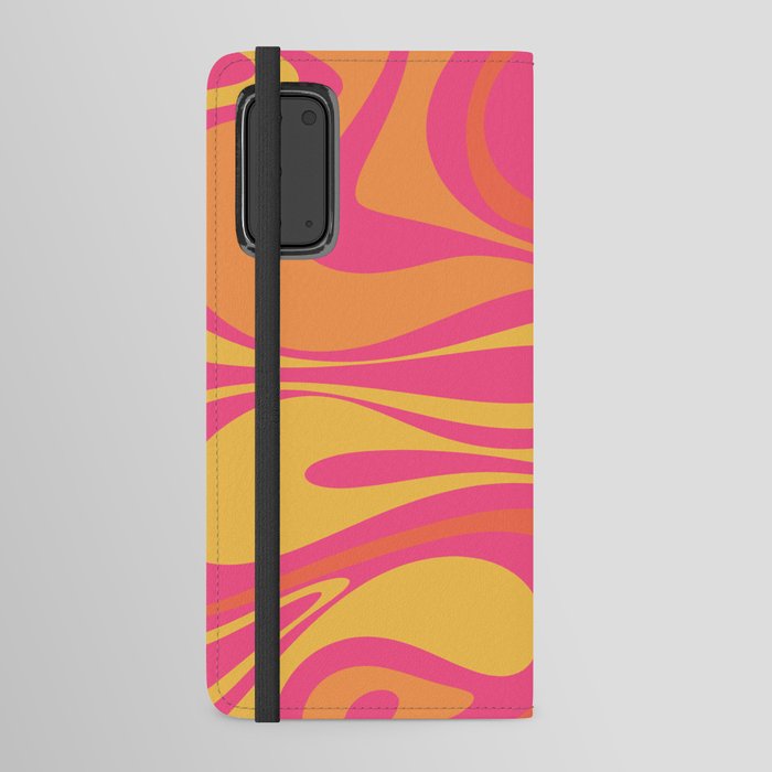 Mod Thang Retro Modern Abstract Pattern Hot Pink Orange Mustard Android Wallet Case