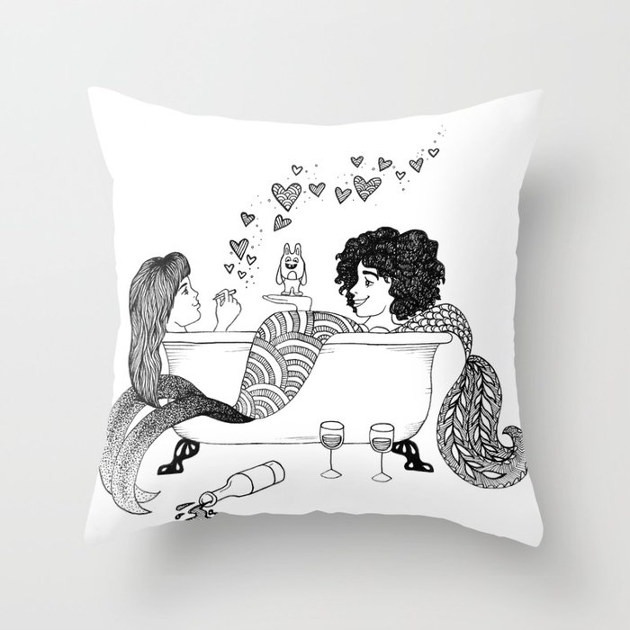 Broad City Mermaid Fan Art Throw Pillow