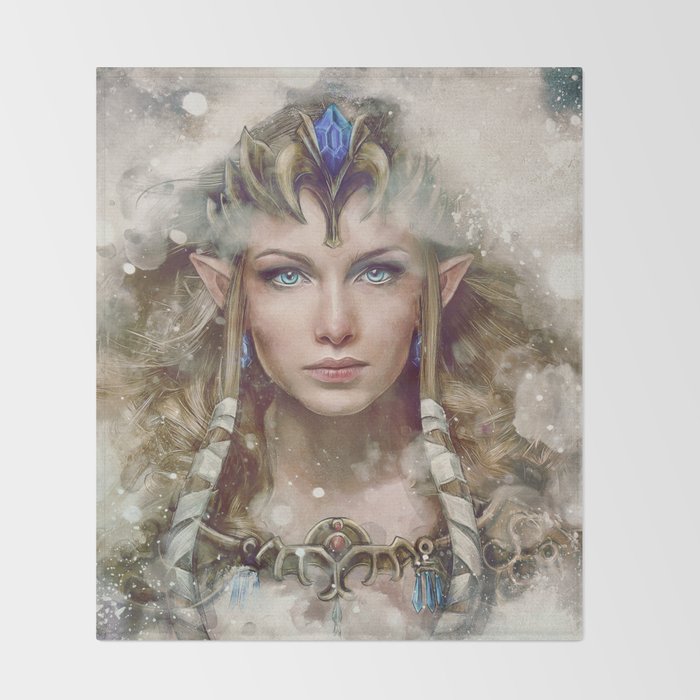 Epic Princess Zelda From Legend Of Zelda Painting Throw Blanket By