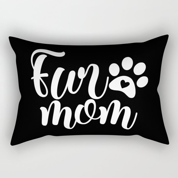 Fur Mom Cute Pet Paw Script Slogan Rectangular Pillow