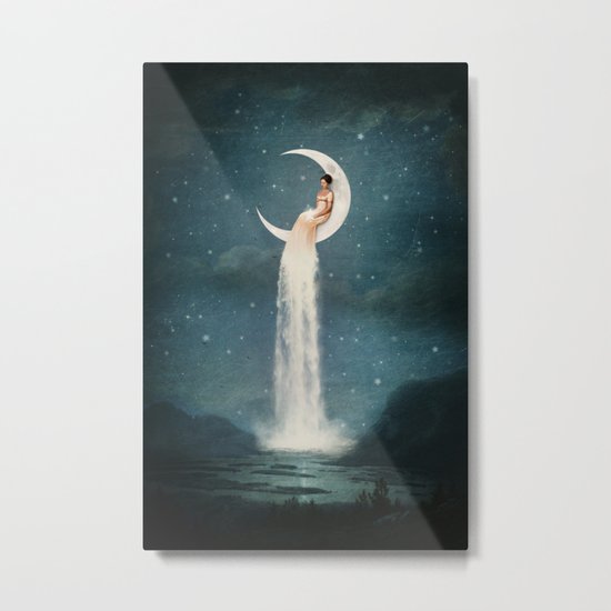 Moon River Lady Metal Print