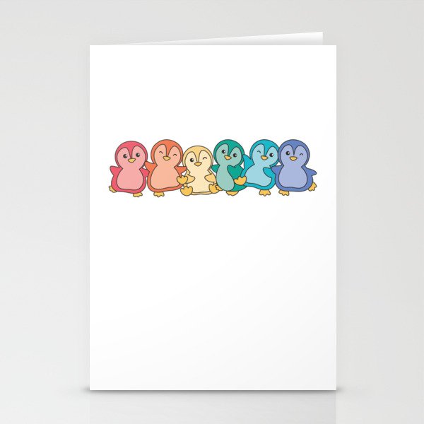 Rainbow Flag Gay Pride Lgbtq Penguin Cute Penguin Stationery Cards