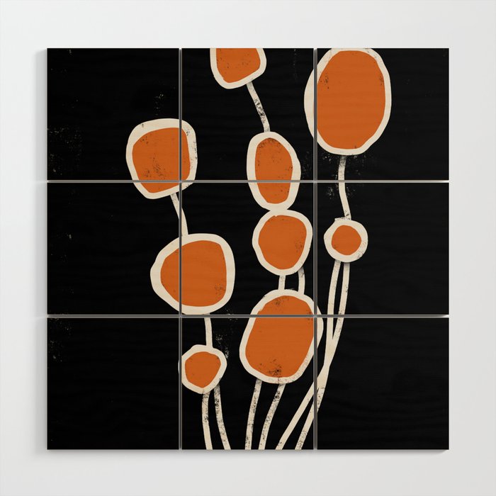 Dandelions - Playful, Modern, Abstract Painting Wood Wall Art