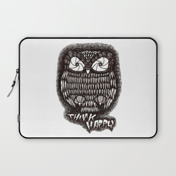 'Think Happy Owl' Laptop Sleeve