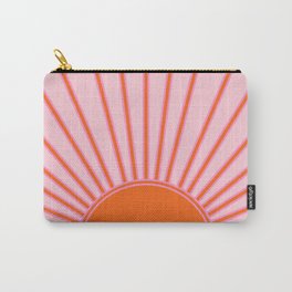 Sun Print Sunrise Sunshine Pastel Pink And Orange Retro Sun Wall Art Vintage Boho Modern Abstract Carry-All Pouch