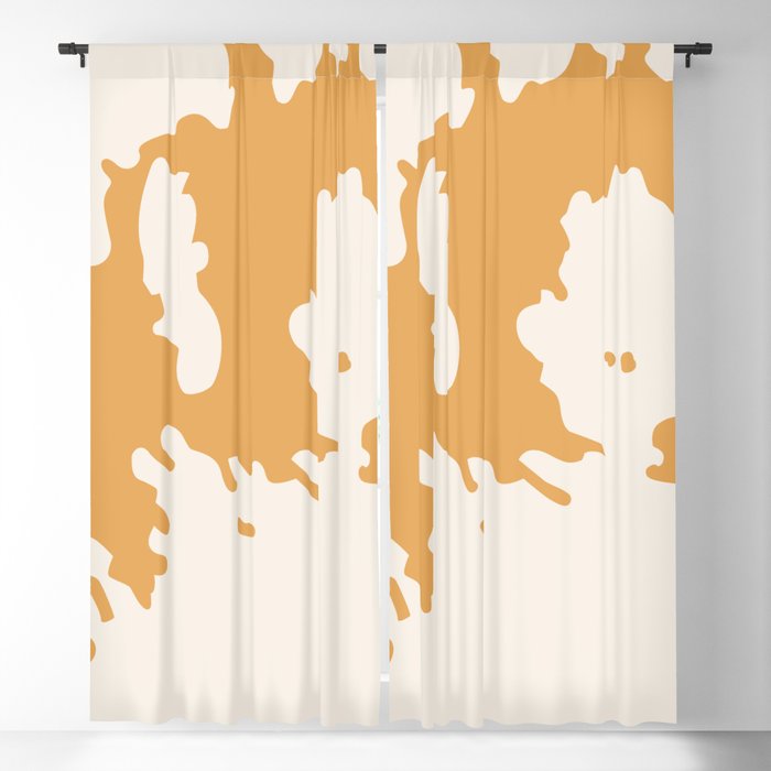 Rustic Cowhide in Retro Tan + Yellow Blackout Curtain