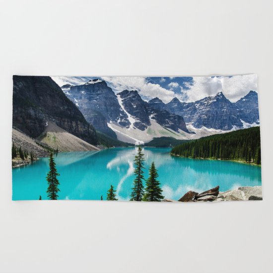 Lake Moraine Banff Beach Towel