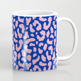 Retro Blue and Pink Leopard Spots Pattern (ix 2021) Coffee Mug