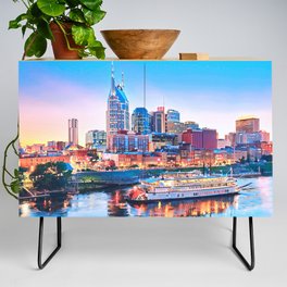 Nashville Skyline at Night Credenza