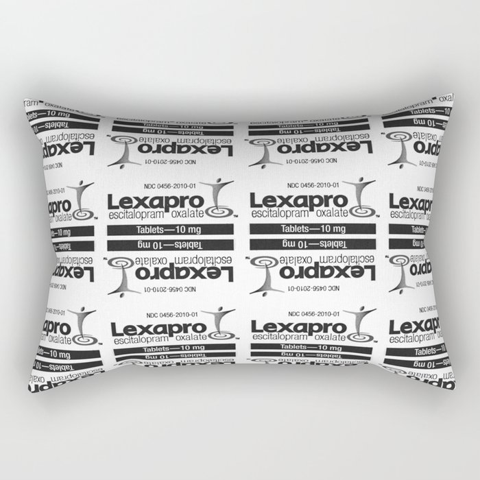 Lexapro Love - Black and White Rectangular Pillow