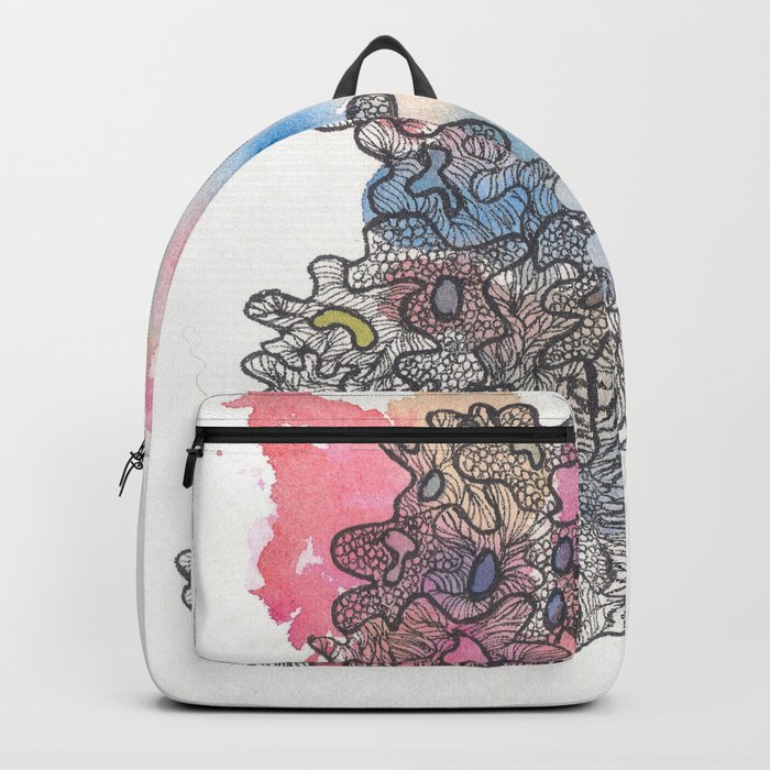 Doodle Art Abstract Art 170321 Spring Watercolour 29| Micron Pen Drawing |Modern Watercolor Art Backpack