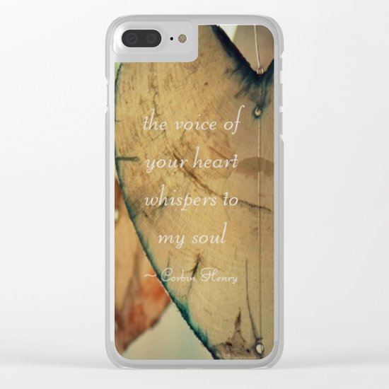 The Voice Of Your Heart Whispers To My Soul - Wind Chimes - Rustic - Wedding - Valentine's Day Clear iPhone Case