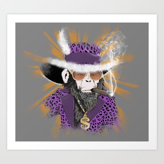 Pimp-Panzee Art Print