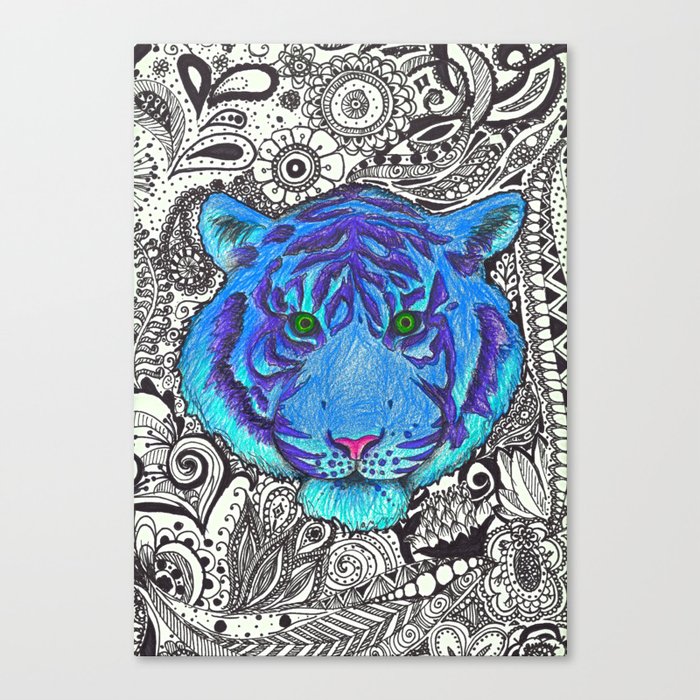 Zetangle tiger Canvas Print